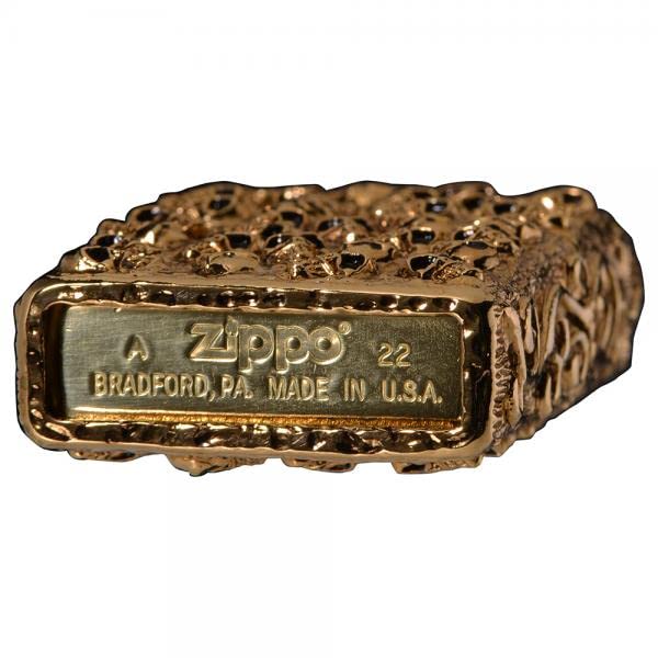 Zippo Lighter Skull Jacket GI Gold Ibushi