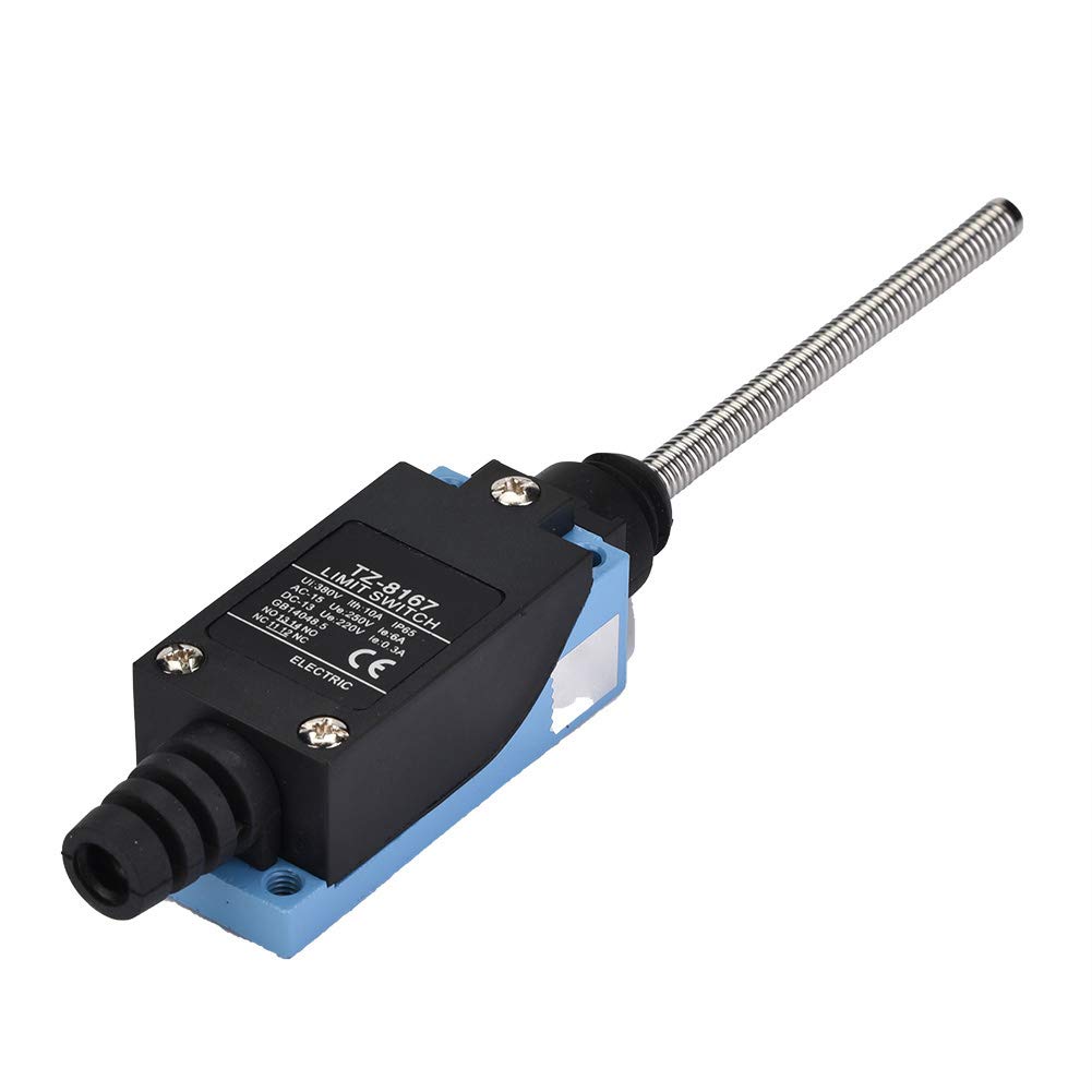 Waterproof Momentary Limit Switch with Self Reset Flexible Coil Spring Rod Micro Travel Actuator for Electrical Control Systems