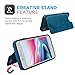 SUPWALL Compatible with iPhone 7 & 8 (4.7 inch) Flip Case, Blue Synthetic Leather Butterfly Embossed Kickstand Card Holder Wallet Case with Credit Card Slot