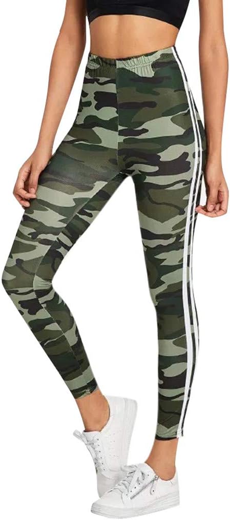 Haepe Women's Running Yoga Pants Fashion Camouflage Tight Leggings,Plus Size,Leggings, Fitness Trousers,Girls Jumpsuit Athletic Skinny Soft Pants