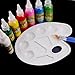 Acerich 5 Pack Paint Tray Palette Plastic Artist Paint Palettes for Painting - 10 Wells with Thumb Hole(White)