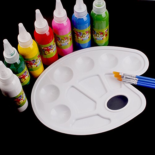 Acerich 12 Pcs Plastic Paint Palette The Artist's Palette and Paint for Acrylic Paint, Watercolor Paint, Oil Paint, Gouache Paint