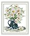 eGoodn Stamped Cross Stitch Kits with Printed Pattern Flower - Daisy Vase, 15 inches by 18.1 inches 11ct Aida Fabric for Embroidery Art Cross-Stitching Lovers