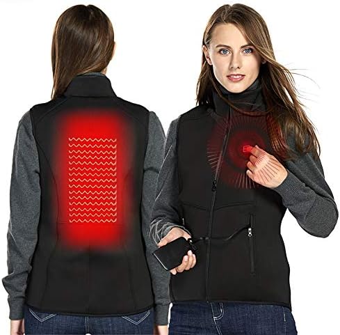 DEKINMAX Heated Vest Heating Jacket for Women Electric USB Charged Warm Gilet for Outdoor Camping Hiking Hunting(No Battery)