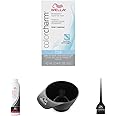 WELLA colorcharm Hair Dye & Coloring Kit, T18 Lightest Ash Toner + 10 Vol Cream Developer with Color Mixing Brush & Bowl for Mixing and Application, Great For Professional or At Home DIY Use, 4PC Set
