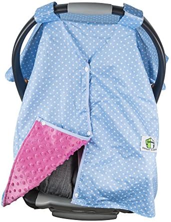 Soft, Minky Infant Car Seat Cover - for Boy and Girl - Use in Cold/Hot Weather - Best Car Seat and Nursing Cover