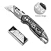 Folding Utility Pocket Knife - Heavy Duty Box Cutter Knives with 6 Replaceable SK5 Blades, Quick-Change and Lock-Back Design, Belt Clip and Anti-Slip Handle