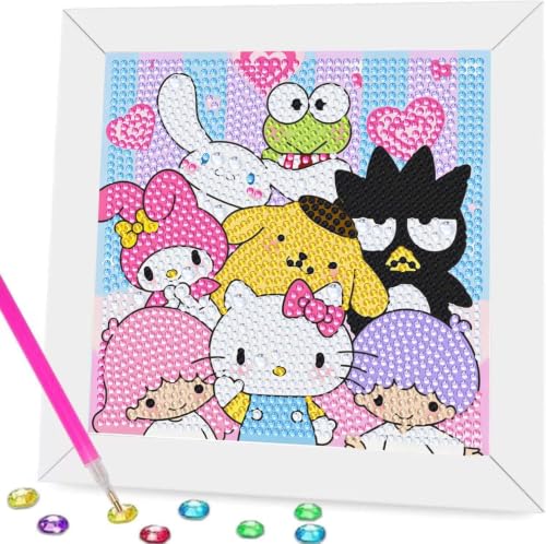 Fuinkqe Small Diamond Art Kits for Kids with Frame,Cartoon… at Amazon