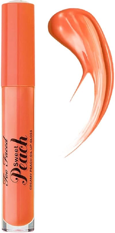 Too Faced Sweet Peach Creamy Peach Oil Lip Gloss Poppin Peach Hydrating Shiny