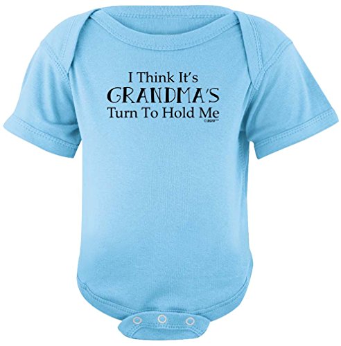 Baby Gifts For All Gift from Grandma I Think It's Grandma's Turn to Hold Me Bodysuit Newborn Light Blue - Thumbnail 3