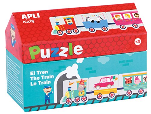 APLI Kids - Scatola puzzle casetta treno, 20 pezzi (16485)