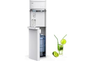 IKT 4 in 1 Self-Cleaning Hot and Cold Water Dispenser Cooler with Ice Maker Bottom Loading for 5 Gallon Bottle 22lbs Daily Ni