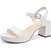 DREAM PAIRS Women's Platform Heels Block Chunky Open Toe Ankle Strap Heel Fashion Wedding Party Dress Sandals Shoes