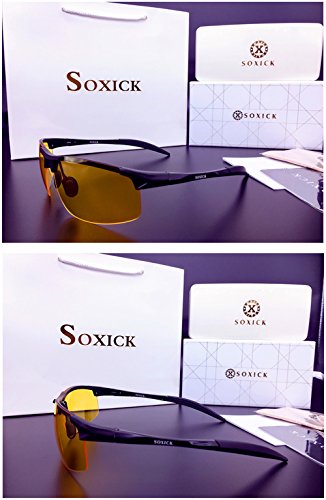 SOXICK HD Polarized Night Driving Glasses Anti Glare Safety Glasses (Black1)