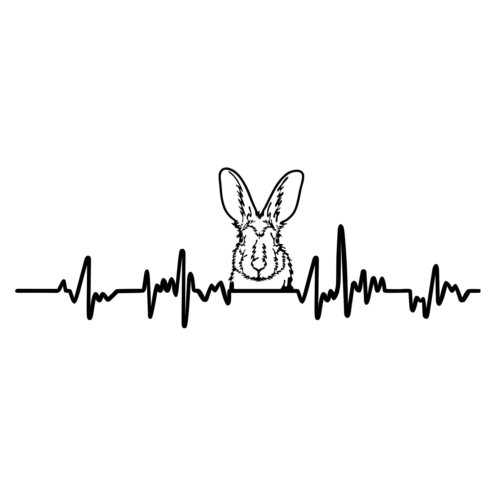 Finest Folia Decorative Sticker for Car, Fridge, Laptop, Heartbeat and Animals, Width 27 cm, Glossy Black, 13 Rabbits