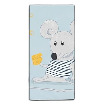 Amazon Com Hand Drawn Funny Mouse With Cheese Super Absorbent