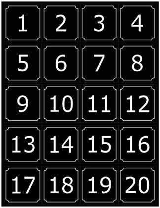 Washer Number Identification Decals(#1-20), Premium Black Water-Resistant Vinyl