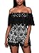 Selowin Girls Cute Ruffle Off Shoulder Lace One Piece Short Romper Jumpsuit Playsuit Black M