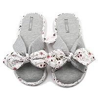 Millffy New Season Summer Floral Sweet Memory Foam Slipper Japanese Flowers Ladies Cotton Slippers Shoes (Women US 9/10 or UK 7/8 or EU 40/41, Grey)