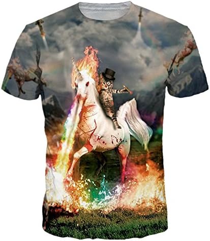 Mchochy Unisex 3D Wolf T Shirts Couples Summer Short Sleeve T-Shirts Casual Tees