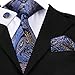 Hi-Tie Men's 4pc Waistcoat Vest Necktie Pocket Square Cufflinks Set For Suit or Tuxedo More Color for Choose (M, N-1447)