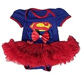 Starkma Supergirl Newborn Infant Baby Girl Set Clothe Cake Dress S01 (L(6-12 month)),White,L(6-12 month)