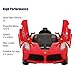 Uenjoy 12V Ferrari FXX K Kids Electric Ride On Cars Motorized Vehicles w/Remote Control,Leather Seat, LED Lights, Music, Aux, Horn, Butterfly Doors,Red