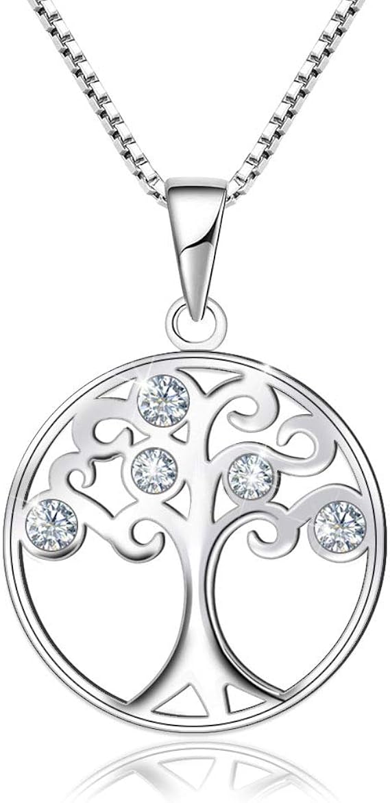 Tree of Life Necklace, Womens 925 Sterling Silver Life on
