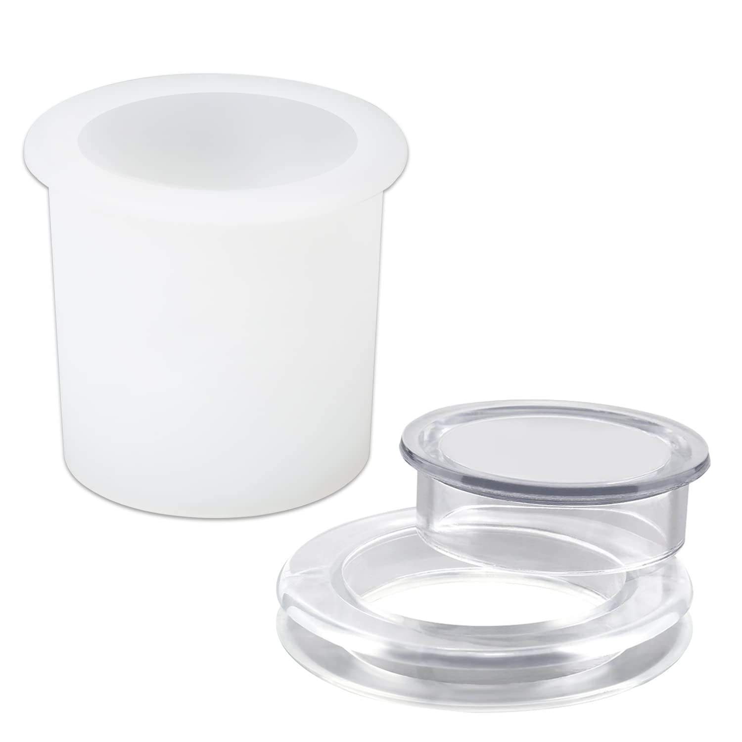 SAVITA 2pcs, Patio Table Umbrella Hole Ring, and Cap Set, Translucent, Table Umbrella Hole Plug, Silicone Umbrella Hole Ring, for 2" to 2.5" Patio Table Holes and 1.65" or Smaller Umbrella Poles