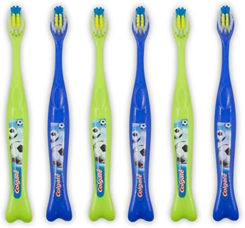 Colgate Kids Toothbrush for 5+ Years Extra Soft Bristles Soccer Princess (6 Pack, Boys)