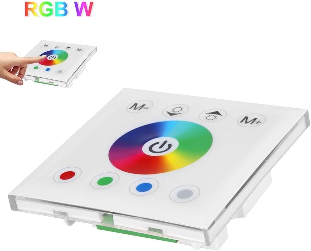 Dingln Wall Mounted Colorful RGBW LED Touch Panel Controller Dimmer Switch For Strip Light White - Image 3