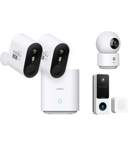 Amazon.com : aosu 2K WirelessCam Pro System 2-Cam-Kit + 2K Indoor