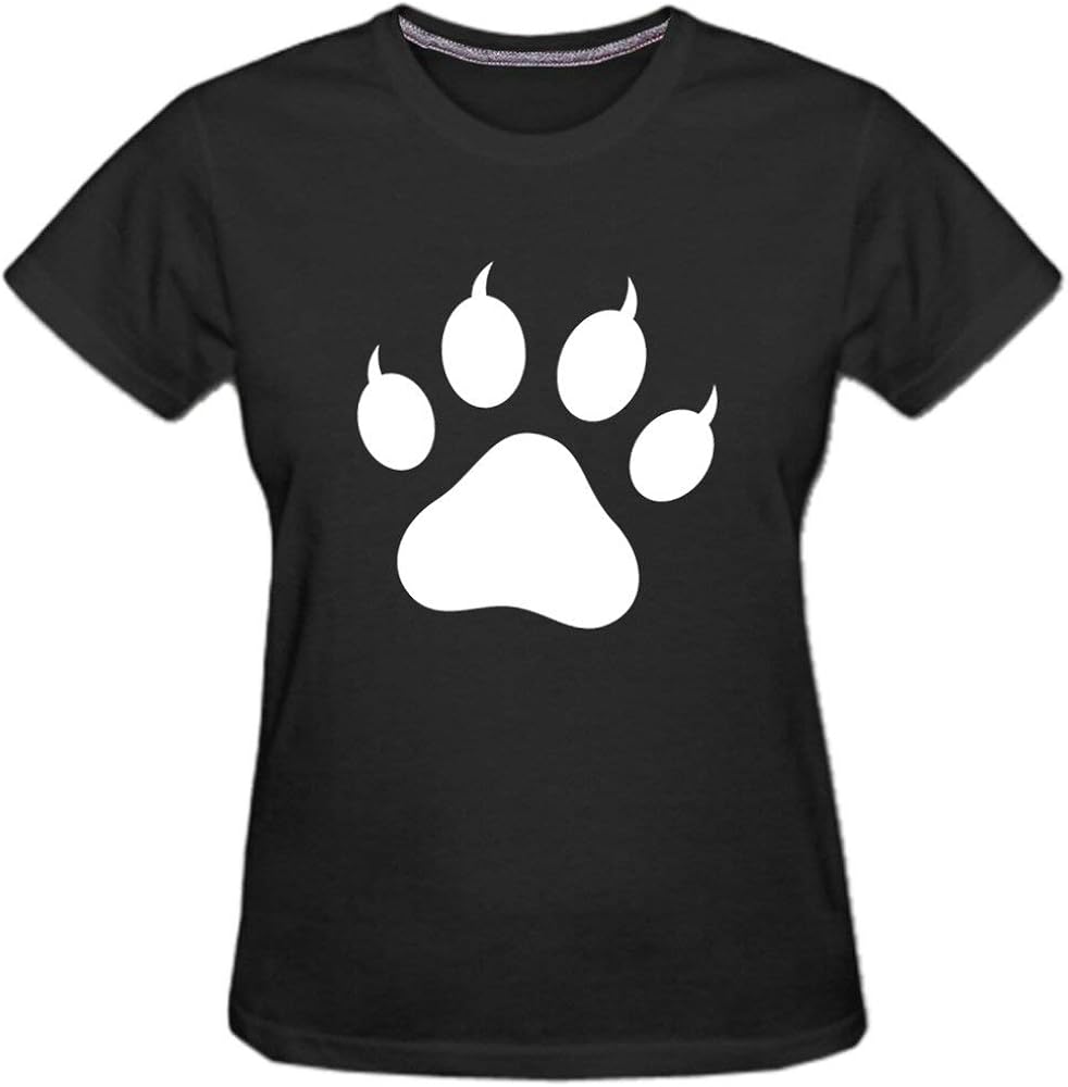 Women's Cat Paw Fashion Cut Pawprint TShirt Amazon.co.uk Clothing