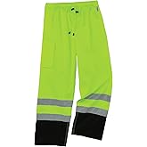 Ergodyne GloWear 8915BK Rain Pants, Black Bottom, High Visibility, Reflective, ANSI Compliant