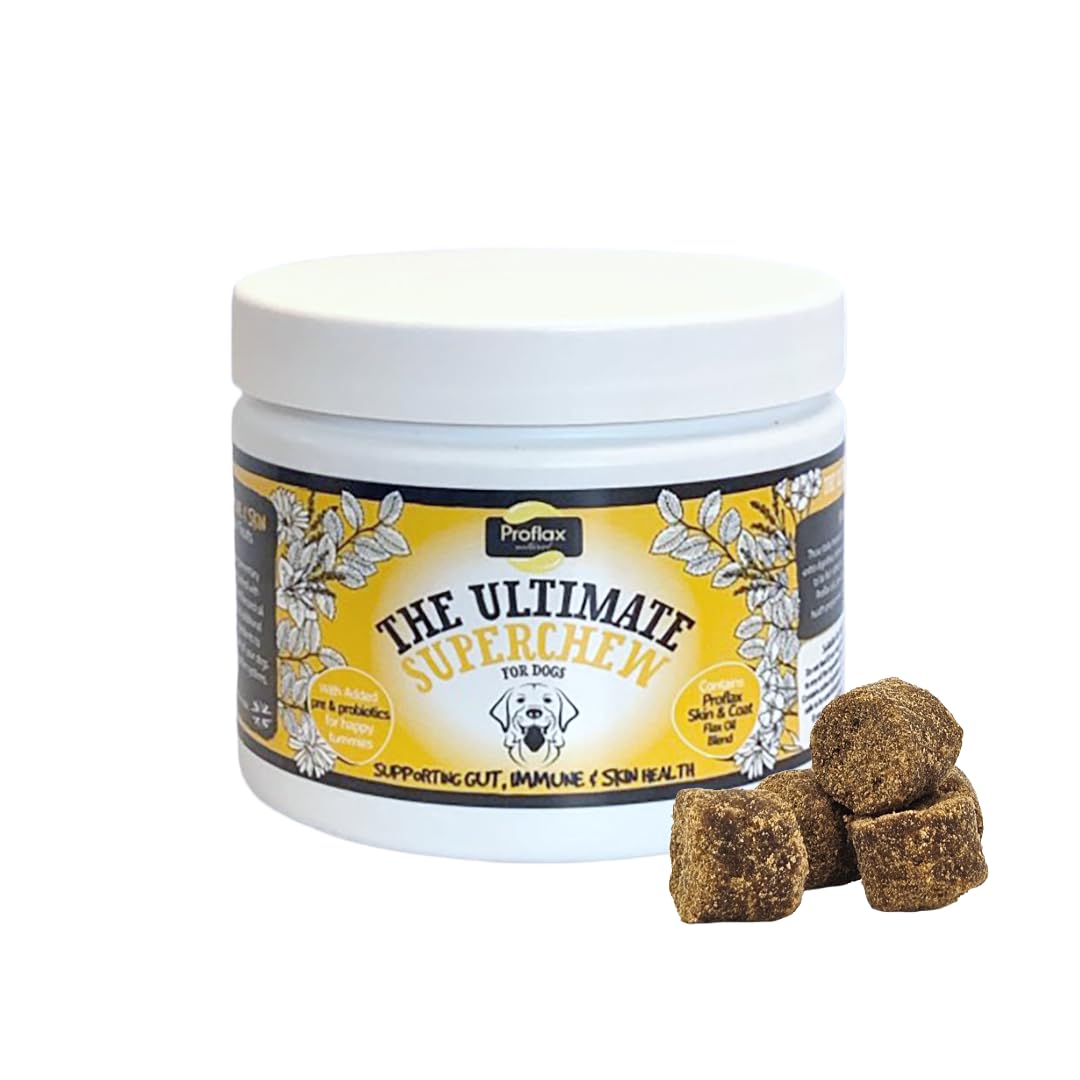 Proflax Skin, Gut & Immune Superchews for Dogs – Itch Relief, Digestion & Immune Health Functional Soft Chews - 240g