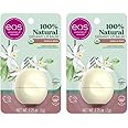 eos 100% Natural & Organic Lip Balm Sphere- Vanilla Bean, All-day Moisture, Dermatologist Recommended for Sensitive Skin, Lip Care Products, 0.25 oz (Pack of 2)
