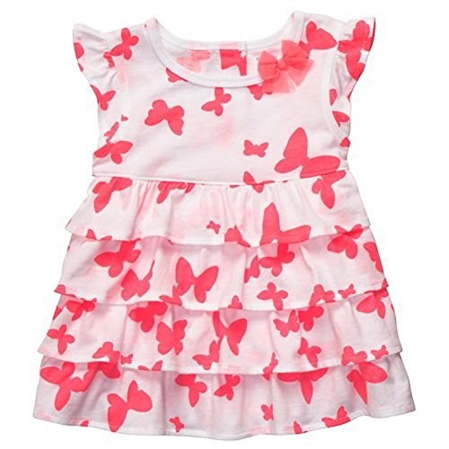 Carter's Butterfly Ruffle Top (5, White / Neon orange)
