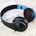 Wireless Headphones Bluetooth Headset Foldable Headphone Adjustable Earphones,Black Blue