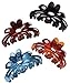 Prettyou 2.7 Inches Middle Size Plastic Resin Hair Claw Clip for Women, 4 Count