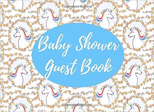 Baby Shower Guest Book Unicorn Portraits In Floral Frames Pattern Baby Shower Guest Book Unicorn Portraits In Floral Frames Pattern
