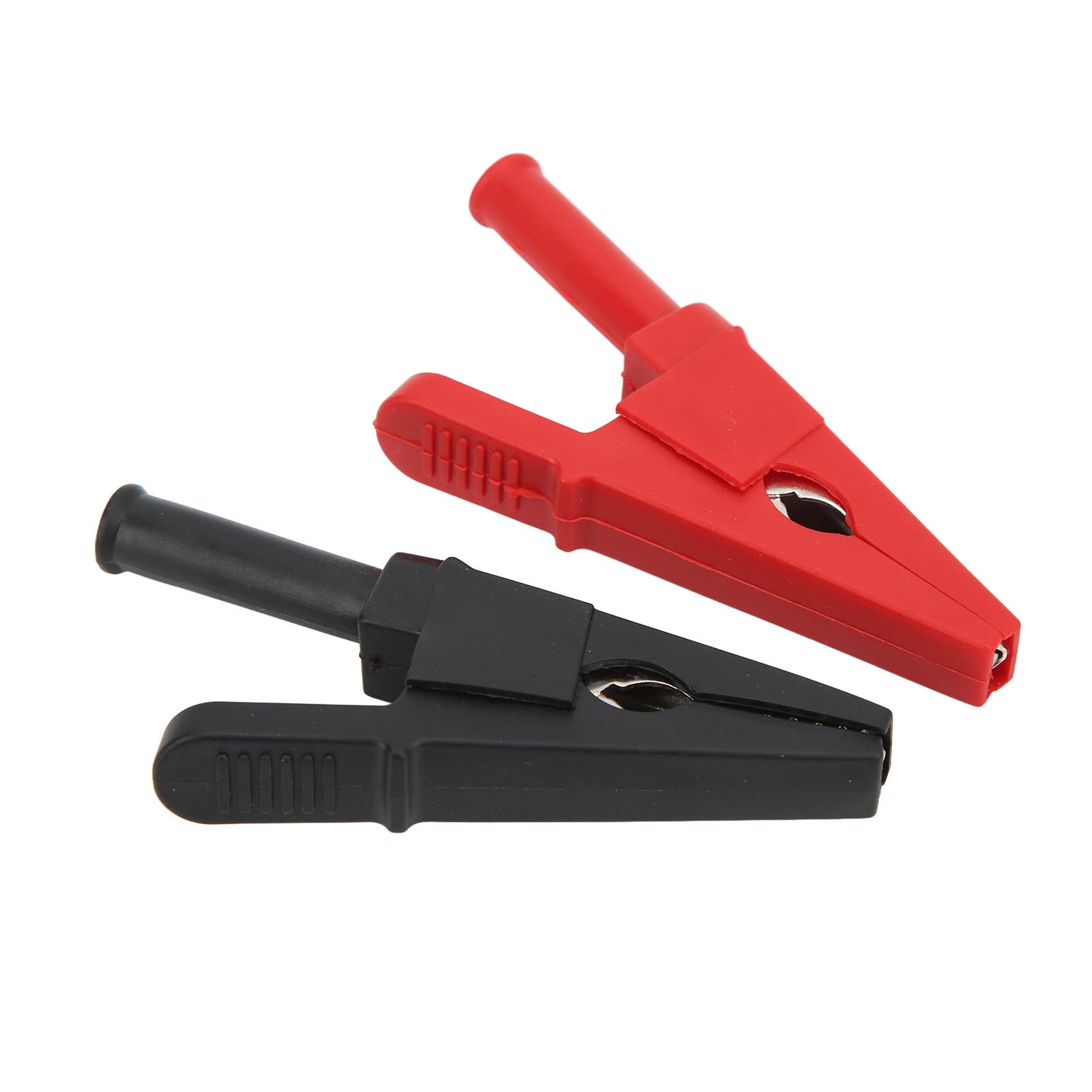 10Pcs Electric Test Clip Insulated Crocodile Clips with 4mm Jack Brass Test Clamp Wire Clip Alligator Clips 30A Red Black 20mm/0.8in Open Size