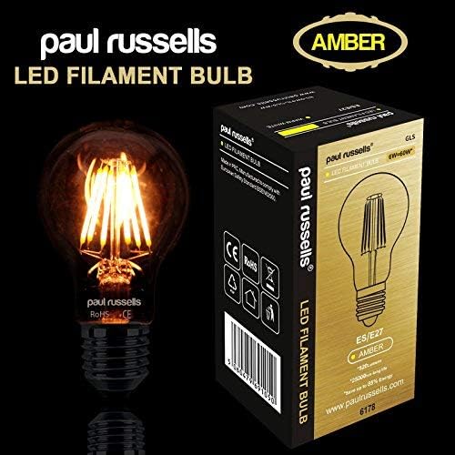 paul russells E27 Edison Screw LED Filament, 7Watt 50W Equivalent 680LM Lumens 2200K ES Standard GLS A60 - Image 3