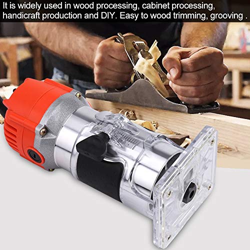 TABODD 110V 800W Router Electric Hand Trimmer Wood Router 1/4" Collets Woodworking Tool Laminate Trimmer