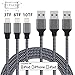 Lightning Cable, Auideas [3 Pack] iPhone Charger to USB Syncing and Charging Cable Data Nylon Braided Cord Charger for iPhone 8/8 Plus7/7 Plus/6/6 Plus/6s/6s Plus/5/5s/5c/SE(Black).