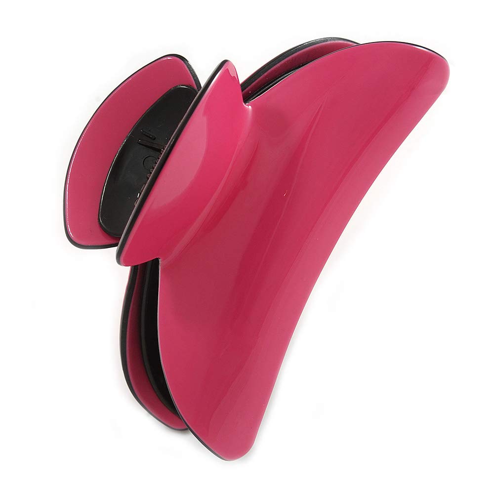 90mm Across/Large Bright Pink Acrylic Hair Claw/Hair Clamp