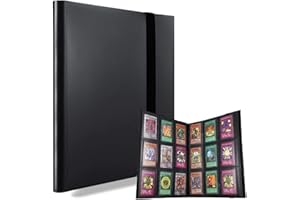 AITIME Sport Fans Gaming Card Collection Binder, 360 Side Loading Trading Card Collection Book MTG Yugioh Cards Protection Holder Playing Cards and Coupons Protector Storage Book (Black)
