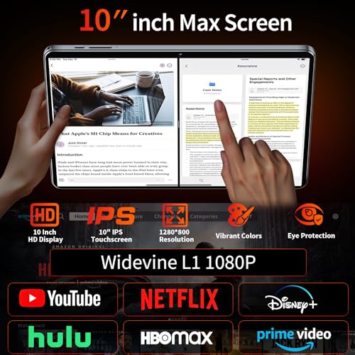 Android Tablet with Keyboard - Android 16 tablet with 26GB+256GB+2TB Expand, 10 inch Tablet with 8-Core, Gemini AI, 5G WiFi, 8000mAh, GPS, GMS, Electronic Tablet PC with Case/Mouse/Stylus-Silver Case