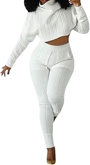 Amazon Com Chuanqi Women S Plus Size Turtleneck Two Pieces Crop