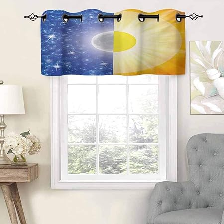 Hiiiman Verdunkelungsvorhang mit Volant, geteiltes Design mit Sternen