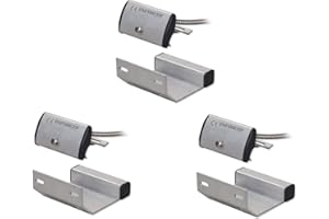 Seco-Larm SM-4201-LQ Pack of 3 Track-Mount Overhead Door Magnetic Contact Switches, Rugged Aluminum Housing, 36" Wire Leads, for Closed-Loop Circuits, 3" Gap, Weatherproof, Mounting Bracket Included